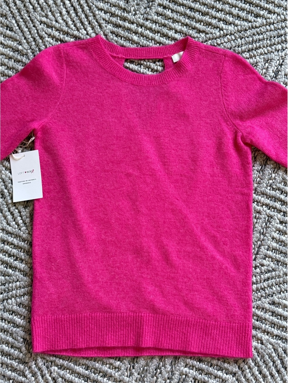 LOFT bright pink knit sweater size S